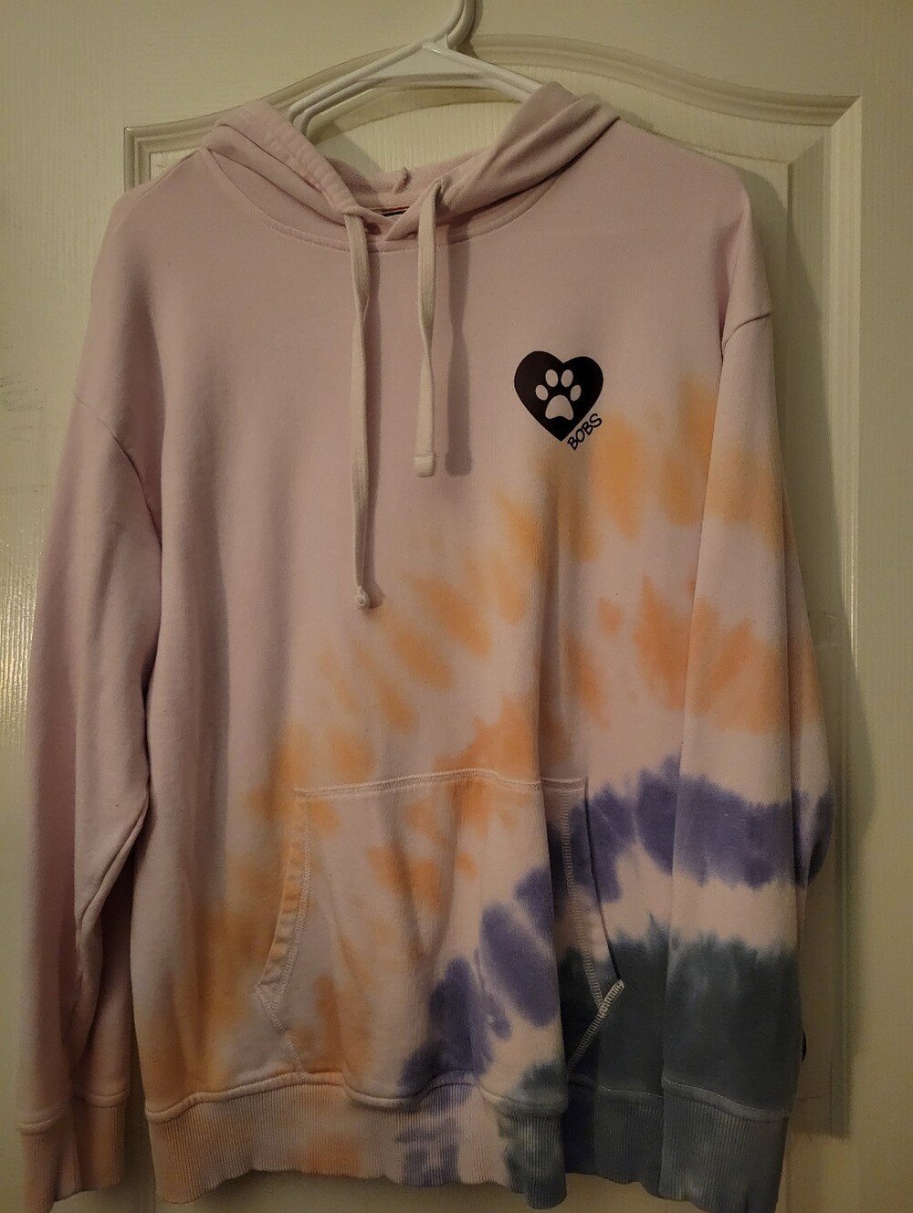 BOBS from Skechers Pastel Tie-Dye Crewneck Hoodie in Pink, Orange & Blue